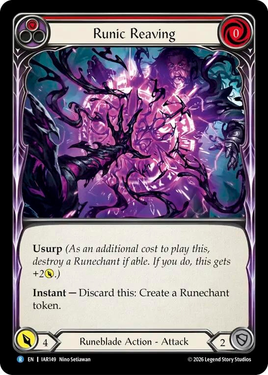 Image for Runic Reaving (Red) (IAR149) (Usurp the Shadow Throne) (IAR) - Flesh and Blood TCG