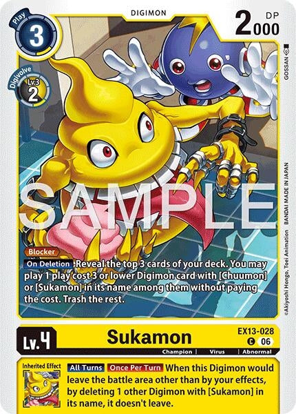 Image for Sukamon (EX13-028 C) (Chivalrous XIII) (EX-13) - Digimon Card Game