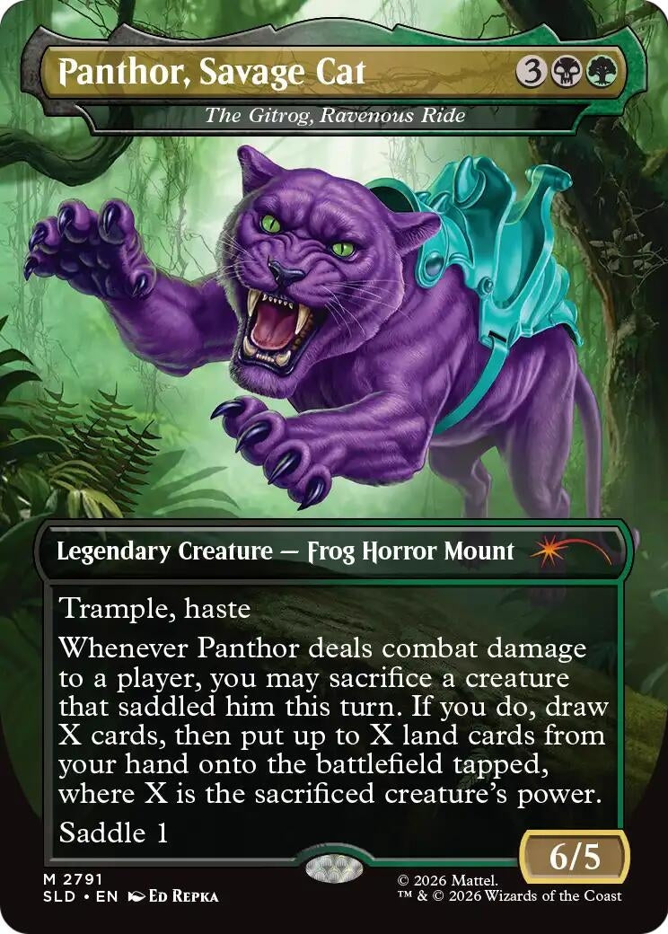 Image for Panthor, Savage Cat - The Gitrog, Ravenous Ride (2791) (Secret Lair Drop Series) (SLD) - Magic: The Gathering
