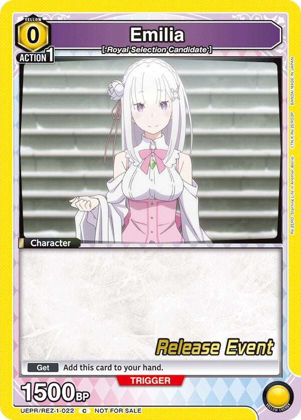 Image for Emilia (022) (UEPR/REZ-1-022) (UE24BT: Re:ZERO -Starting Life in Another World- Release Event Cards) (UE24BT_RE) - Union Arena