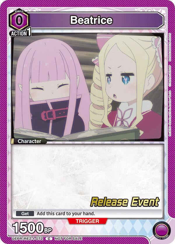 Image for Beatrice (072) (UEPR/REZ-1-072) (UE24BT: Re:ZERO -Starting Life in Another World- Release Event Cards) (UE24BT_RE) - Union Arena