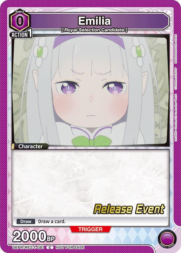 Image for Emilia (081) (UEPR/REZ-1-081) (UE24BT: Re:ZERO -Starting Life in Another World- Release Event Cards) (UE24BT_RE) - Union Arena