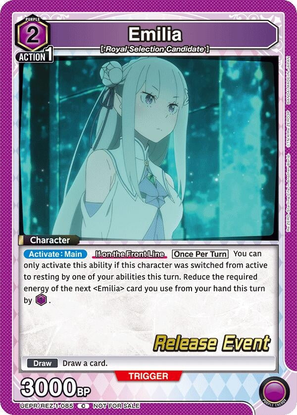 Image for Emilia (085) (UEPR/REZ-1-085) (UE24BT: Re:ZERO -Starting Life in Another World- Release Event Cards) (UE24BT_RE) - Union Arena