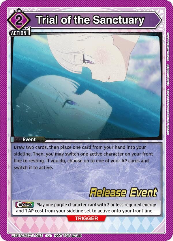 Image for Trial of the Sanctuary (UEPR/REZ-1-098) (UE24BT: Re:ZERO -Starting Life in Another World- Release Event Cards) (UE24BT_RE) - Union Arena