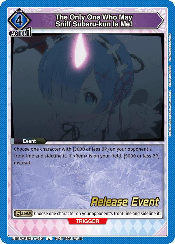 Image for The Only One Who May Sniff Subaru-kun Is Me! (UEPR/REZ-1-063) (UE24BT: Re:ZERO -Starting Life in Another World- Release Event Cards) (UE24BT_RE) - Union Arena