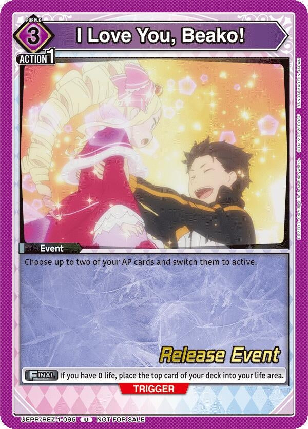 Image for I Love You, Beako! (UEPR/REZ-1-095) (UE24BT: Re:ZERO -Starting Life in Another World- Release Event Cards) (UE24BT_RE) - Union Arena