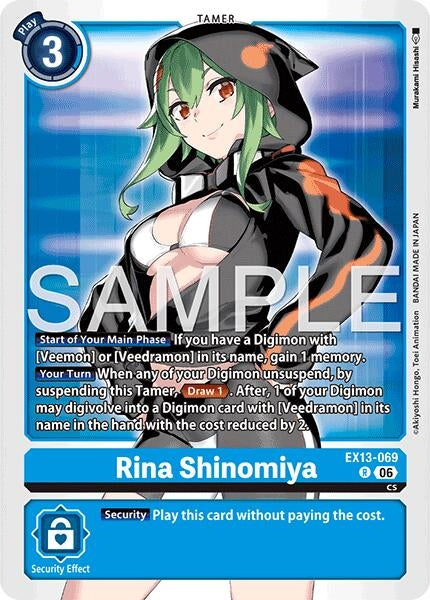 Image for Rina Shinomiya (EX13-069 R) (Chivalrous XIII) (EX-13) - Digimon Card Game