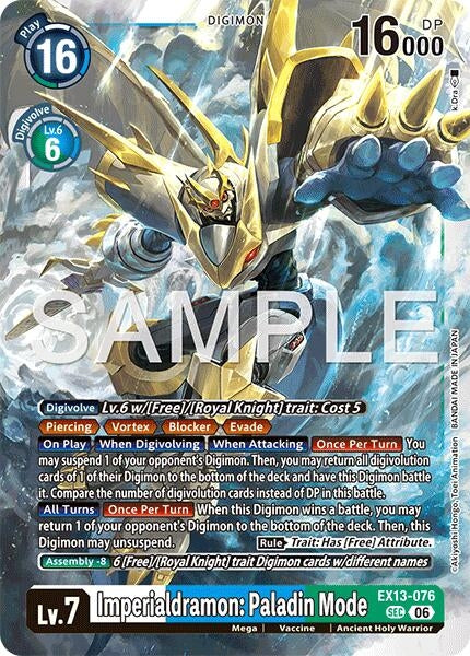 Image for Imperialdramon: Paladin Mode (EX13-076 SEC) (Chivalrous XIII) (EX-13) - Digimon Card Game