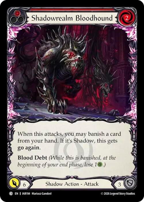 Image for Shadowrealm Bloodhound (Red) (IAR194) (Usurp the Shadow Throne) (IAR) - Flesh and Blood TCG