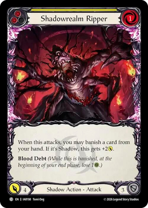 Image for Shadowrealm Ripper (Yellow) (IAR198) (Usurp the Shadow Throne) (IAR) - Flesh and Blood TCG