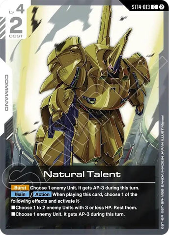 Image for Natural Talent (ST14-013) (Starter Deck 14: Heavy Dominion) (ST14) - Gundam Card Game