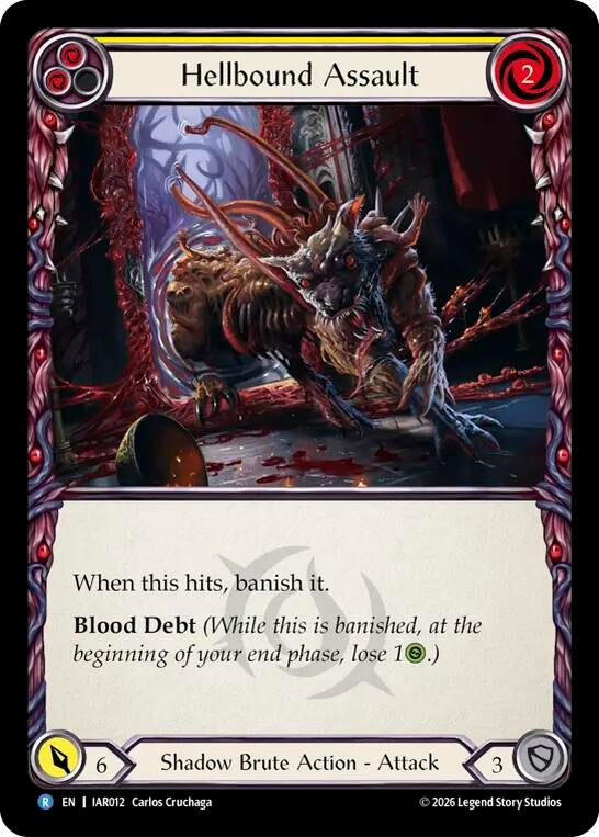 Image for Hellbound Assault (Yellow) (IAR012) (Usurp the Shadow Throne) (IAR) - Flesh and Blood TCG