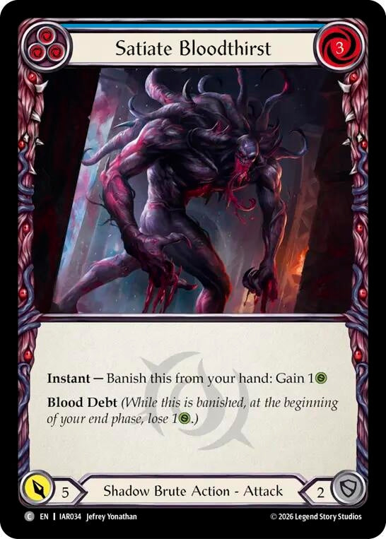 Image for Satiate Bloodthirst (Blue) (IAR034) (Usurp the Shadow Throne) (IAR) - Flesh and Blood TCG