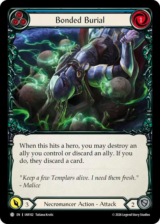 Image for Bonded Burial (Blue) (IAR102) (Usurp the Shadow Throne) (IAR) - Flesh and Blood TCG