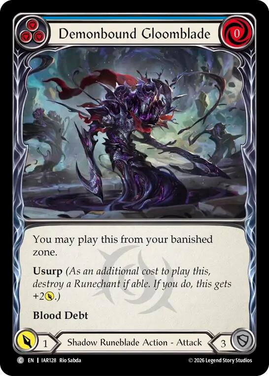 Image for Demonbound Gloomblade (Blue) (IAR128) (Usurp the Shadow Throne) (IAR) - Flesh and Blood TCG