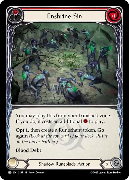 Image for Enshrine Sin (Red) (IAR138) (Usurp the Shadow Throne) (IAR) - Flesh and Blood TCG