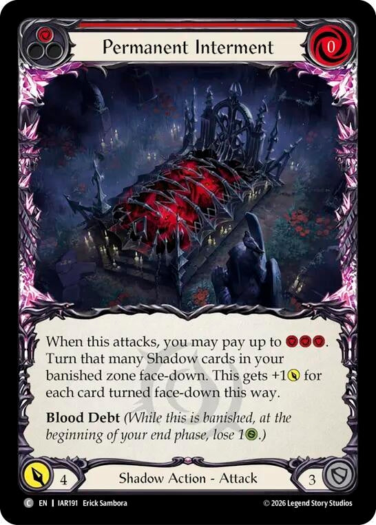 Image for Permanent Interment (Red) (IAR191) (Usurp the Shadow Throne) (IAR) - Flesh and Blood TCG