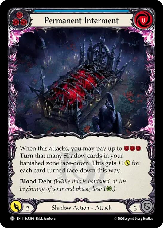 Image for Permanent Interment (Blue) (IAR193) (Usurp the Shadow Throne) (IAR) - Flesh and Blood TCG