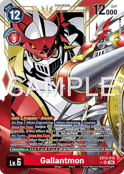 Image for Gallantmon (Alternate Art) (EX13-015 SR) (Chivalrous XIII) (EX-13) - Digimon Card Game