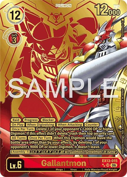 Image for Gallantmon (Rare Pull) (EX13-015 SR) (Chivalrous XIII) (EX-13) - Digimon Card Game