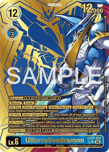 Image for UlforceVeedramon (Rare Pull) (EX13-023 UR) (Chivalrous XIII) (EX-13) - Digimon Card Game