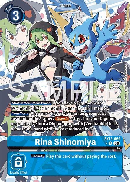 Image for Rina Shinomiya (Alternate Art) (EX13-069 R) (Chivalrous XIII) (EX-13) - Digimon Card Game