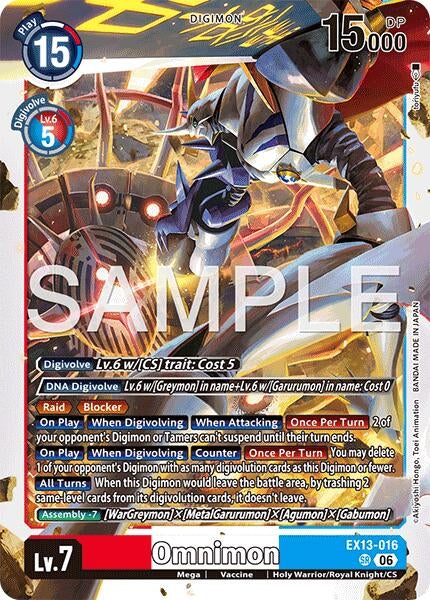 Image for Omnimon (EX13-016 SR) (Chivalrous XIII) (EX-13) - Digimon Card Game