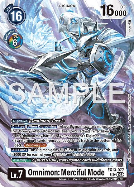 Image for Omnimon: Merciful Mode (EX13-077 SEC) (Chivalrous XIII) (EX-13) - Digimon Card Game