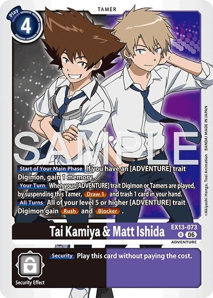 Image for Tai Kamiya & Matt Ishida (EX13-073 R) (Chivalrous XIII) (EX-13) - Digimon Card Game