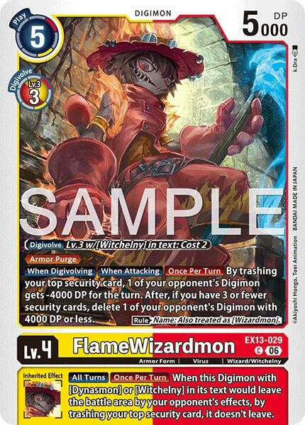 Image for FlameWizardmon (EX13-029 C) (Chivalrous XIII) (EX-13) - Digimon Card Game