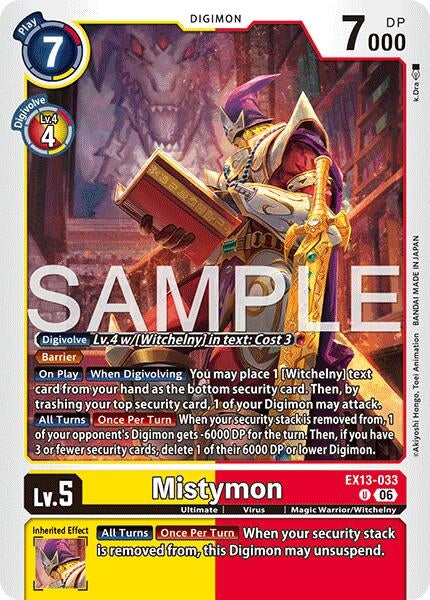 Image for Mistymon (EX13-033 U) (Chivalrous XIII) (EX-13) - Digimon Card Game