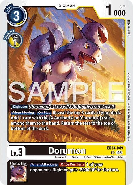 Image for Dorumon (EX13-049 R) (Chivalrous XIII) (EX-13) - Digimon Card Game