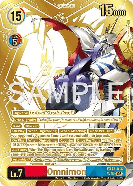 Image for Omnimon (Rare Pull) (EX13-016 SR) (Chivalrous XIII) (EX-13) - Digimon Card Game