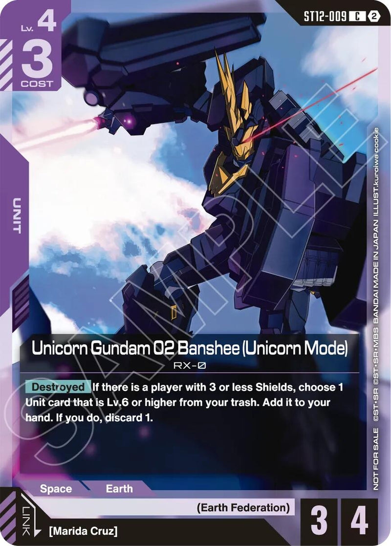 Image for Unicorn Gundam 02 Banshee (Unicorn Mode) (ST11-ST14 Release Event) (ST12-009) (Gundam Promotional Cards) (GCG-PR) - Gundam Card Game