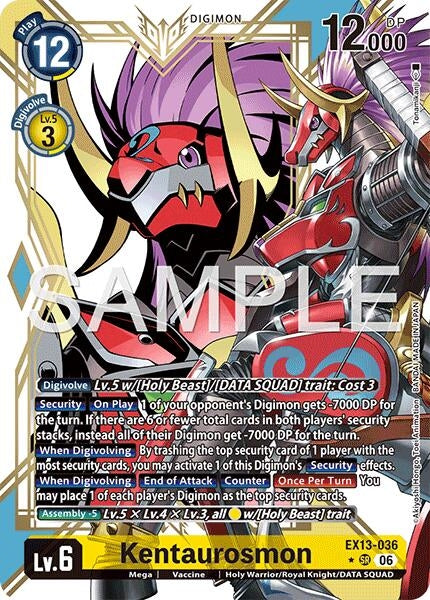 Image for Kentaurosmon (Alternate Art) (EX13-036 SR) (Chivalrous XIII) (EX-13) - Digimon Card Game
