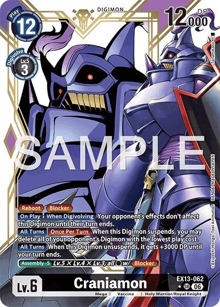 Image for Craniamon (Alternate Art) (EX13-062 SR) (Chivalrous XIII) (EX-13) - Digimon Card Game
