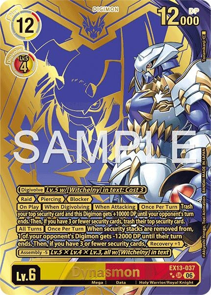 Image for Dynasmon (Rare Pull) (EX13-037 SR) (Chivalrous XIII) (EX-13) - Digimon Card Game