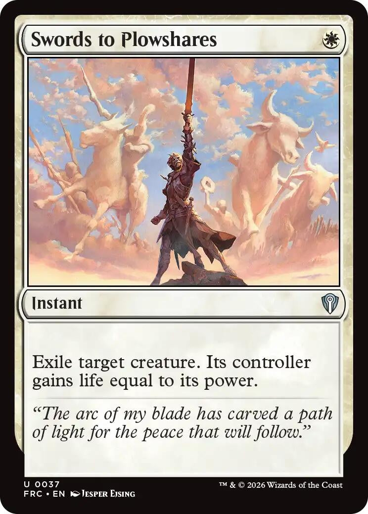 Image for Swords to Plowshares (37) (Commander: Reality Fracture) (FRC) - Magic: The Gathering