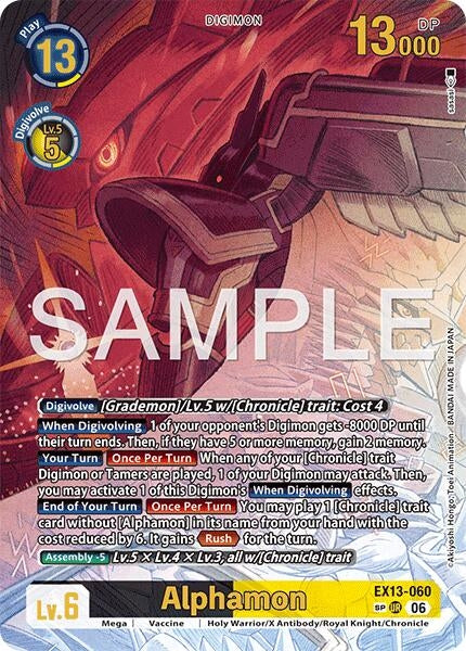 Image for Alphamon (SP) (EX13-060 UR) (Chivalrous XIII) (EX-13) - Digimon Card Game