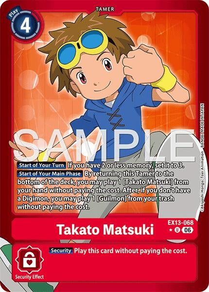 Image for Takato Matsuki (Limited Foil) (EX13-068 U) (Chivalrous XIII) (EX-13) - Digimon Card Game