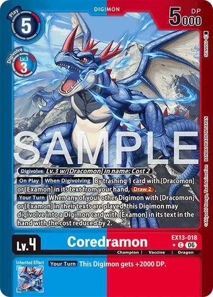 Image for Coredramon - EX13-018 (Limited Foil) (EX13-018 C) (Chivalrous XIII) (EX-13) - Digimon Card Game