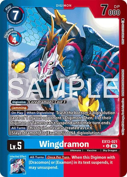 Image for Wingdramon (Limited Foil) (EX13-021 U) (Chivalrous XIII) (EX-13) - Digimon Card Game