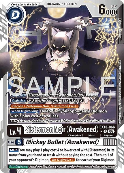 Image for Sistermon Noir (Awakened) // Mickey Bullet (Awakened) (Limited Foil) (EX13-066 U) (Chivalrous XIII) (EX-13) - Digimon Card Game