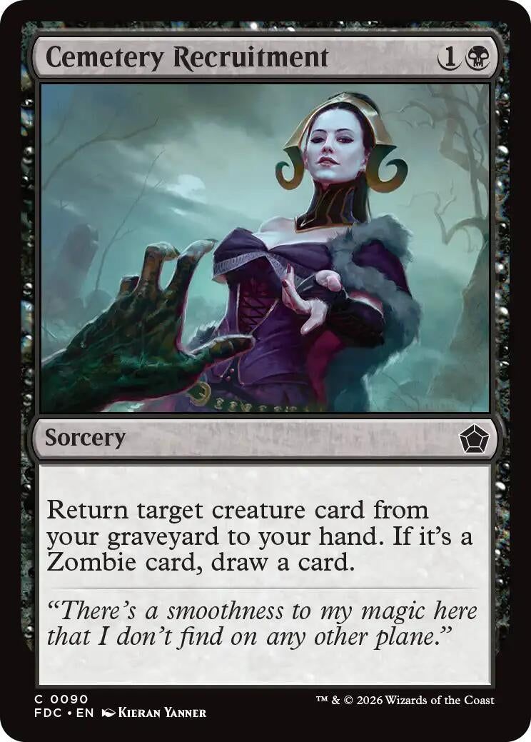 Image for Cemetery Recruitment (90) (Commander: Foundations) (FDC) - Magic: The Gathering