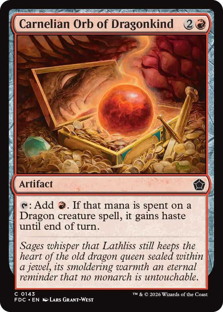 Image for Carnelian Orb of Dragonkind (143) (Commander: Foundations) (FDC) - Magic: The Gathering