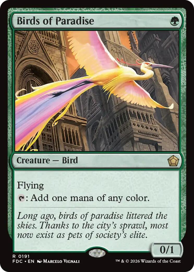 Image for Birds of Paradise (191) (Commander: Foundations) (FDC) - Magic: The Gathering