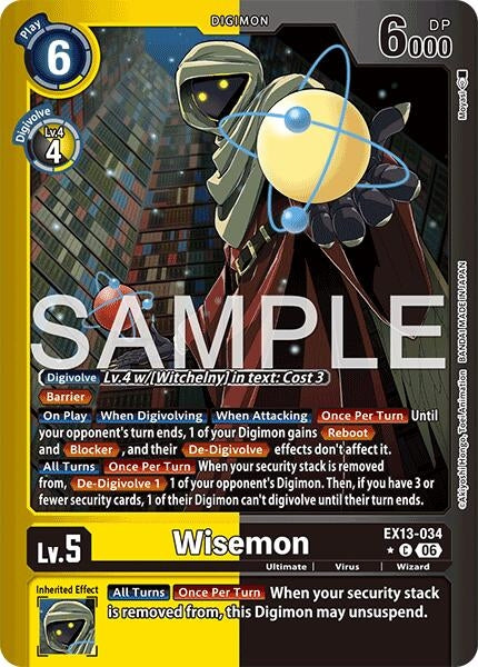Image for Wisemon (Limited Foil) (EX13-034 C) (Chivalrous XIII) (EX-13) - Digimon Card Game