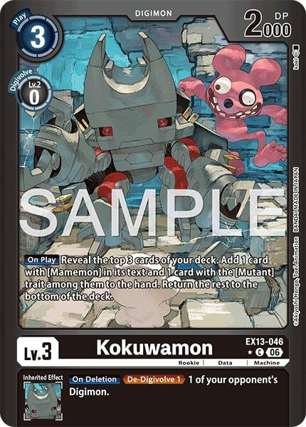 Image for Kokuwamon (Limited Foil) (EX13-046 C) (Chivalrous XIII) (EX-13) - Digimon Card Game