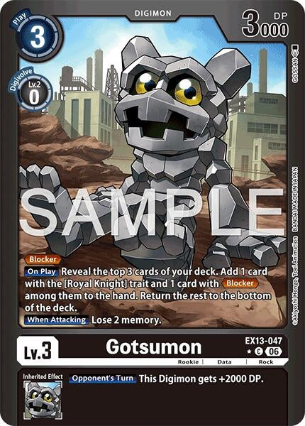 Image for Gotsumon (Limited Foil) (EX13-047 C) (Chivalrous XIII) (EX-13) - Digimon Card Game