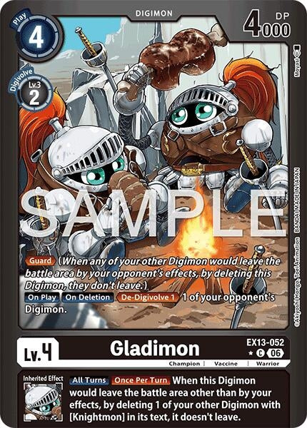 Image for Gladimon (Limited Foil) (EX13-052 C) (Chivalrous XIII) (EX-13) - Digimon Card Game